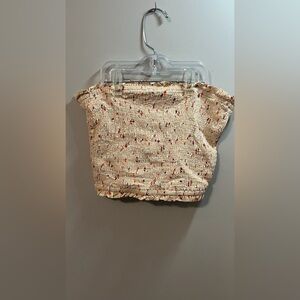 2/$12 Sky and Sparrow Cream Floral Tube Top Size S